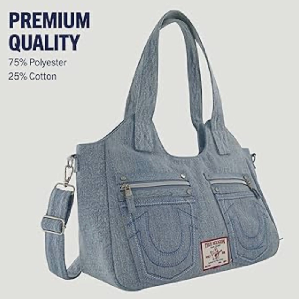 True Religion Denim Horseshoe Stitch Tote - Picture 5 of 7